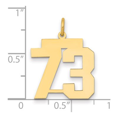 14K Yellow Gold Number 73 Charm – view 2