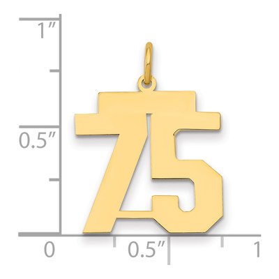 14K Yellow Gold Number 75 Charm – view 2