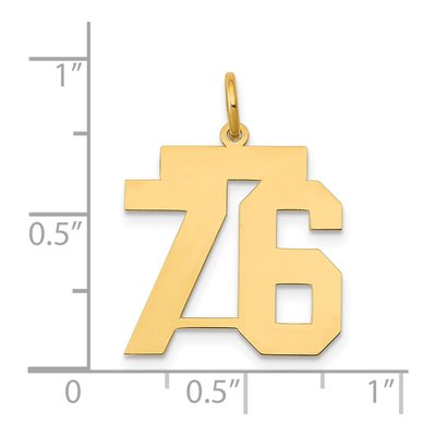 14K Yellow Gold Number 76 Charm – view 3