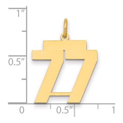 14K Yellow Gold Number 77 Charm – view 2