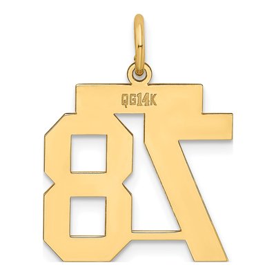 14K Yellow Gold Number 78 Charm – view 3