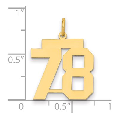 14K Yellow Gold Number 78 Charm – view 4