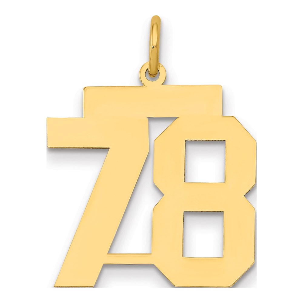 14K Yellow Gold Number 78 Charm