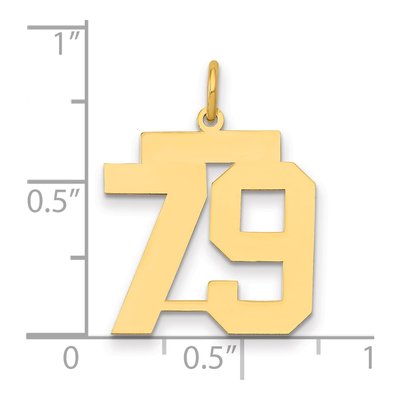 14K Yellow Gold Number 79 Charm – view 2