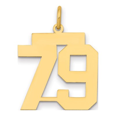 14K Yellow Gold Number 79 Charm