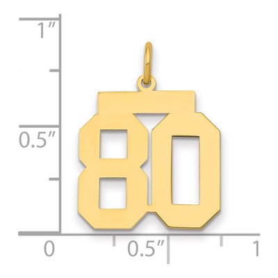 14K Yellow Gold Number 80 Charm – view 2
