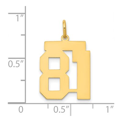 14K Yellow Gold Number 81 Charm – view 4