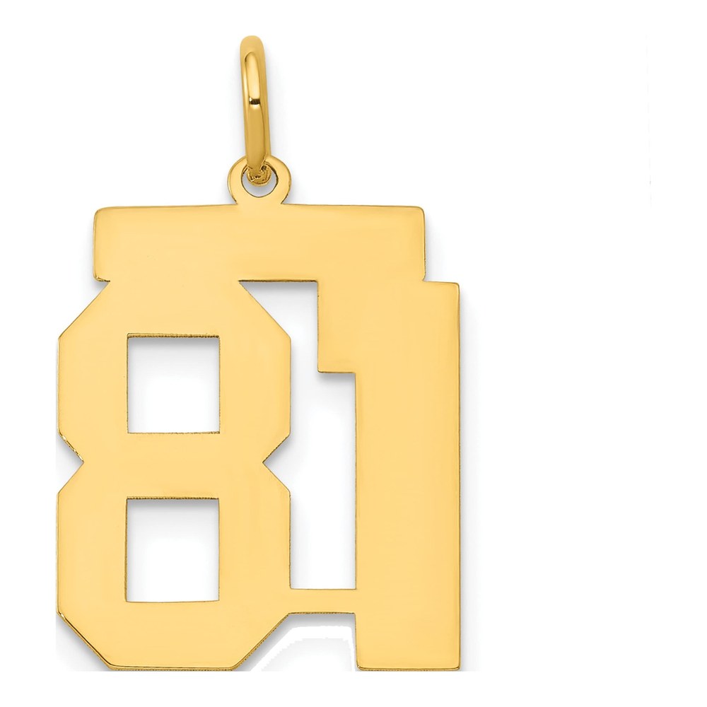 14K Yellow Gold Number 81 Charm