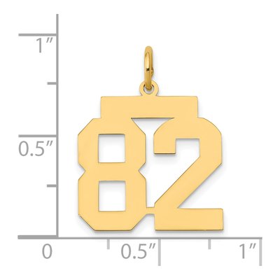 14K Yellow Gold Number 82 Charm – view 4