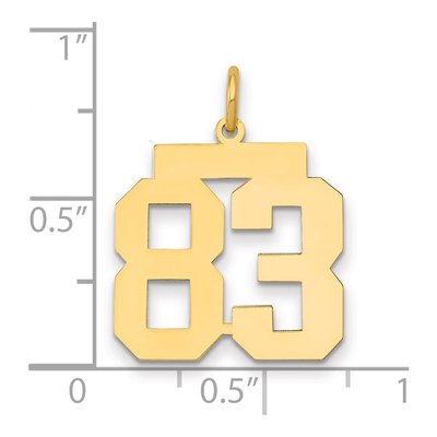 14K Yellow Gold Number 83 Charm – view 2