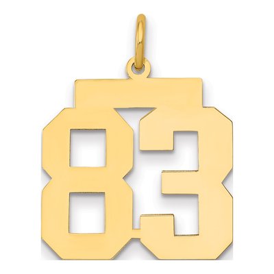 14K Yellow Gold Number 83 Charm