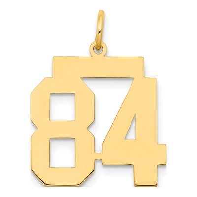 14K Yellow Gold Number 84 Charm