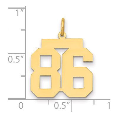14K Yellow Gold Number 86 Charm – view 2