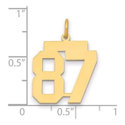 14K Yellow Gold Number 87 Pendant – view 2