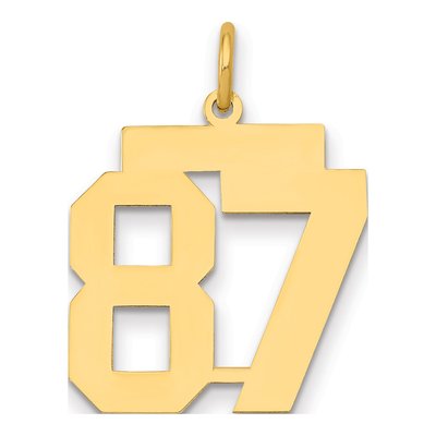 14K Yellow Gold Number 87 Pendant