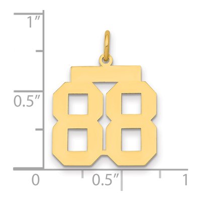 14K Yellow Gold Number 88 Charm – view 2