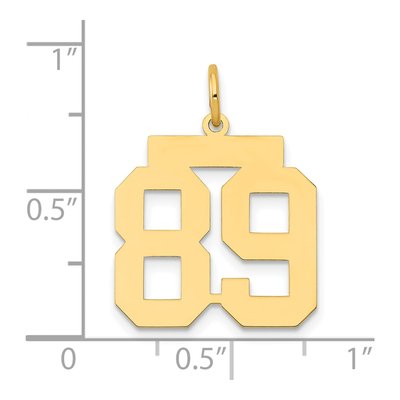 14K Yellow Gold Number 89 Charm – view 3