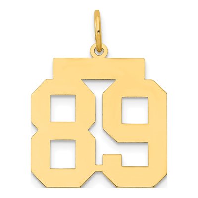 14K Yellow Gold Number 89 Charm