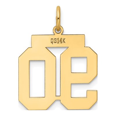 14K Yellow Gold Number 90 Charm – view 3