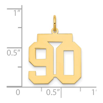 14K Yellow Gold Number 90 Charm – view 4