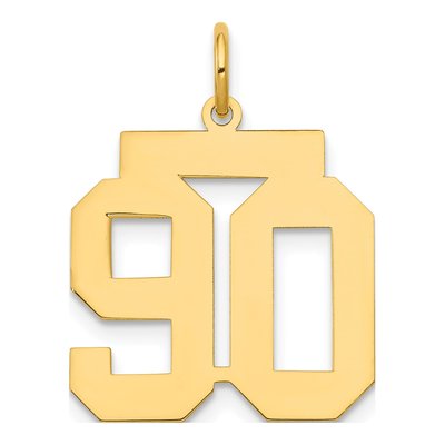 14K Yellow Gold Number 90 Charm