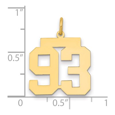 14K Yellow Gold Number 93 Charm – view 2