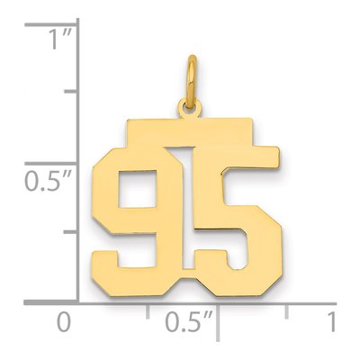 14K Yellow Gold Number 95 Charm – view 2
