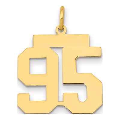 14K Yellow Gold Number 95 Charm