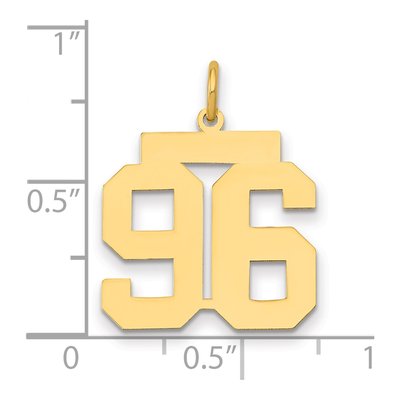 14K Yellow Gold Number 96 Charm – view 2