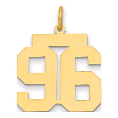 14K Yellow Gold Number 96 Charm
