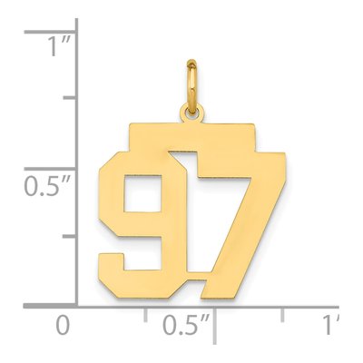14K Yellow Gold Number 97 Charm – view 4
