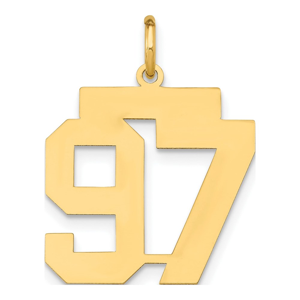 14K Yellow Gold Number 97 Charm
