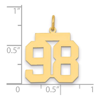 14K Yellow Gold Number 98 Charm – view 2