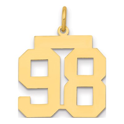 14K Yellow Gold Number 98 Charm