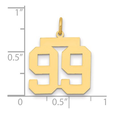14K Yellow Gold Number 99 Pendant – view 2