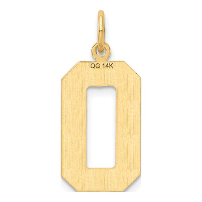 14K Yellow Gold Large Number 0 Charm – view 4
