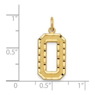 14K Yellow Gold Large Number 0 Charm – view 5