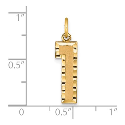 14K Yellow Gold Number 1 Charm – view 5