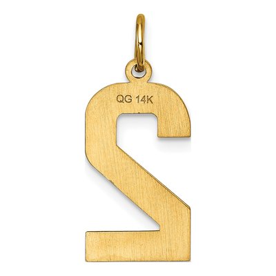 14K Yellow Gold Number 2 Charm – view 4