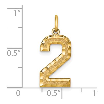 14K Yellow Gold Number 2 Charm – view 5