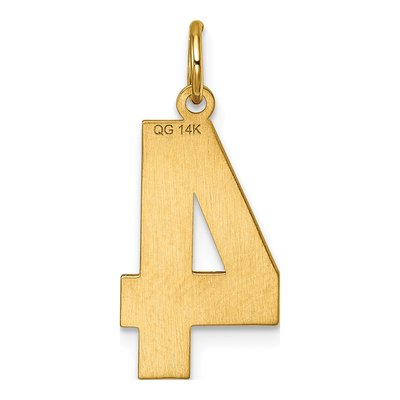 14K Yellow Gold Number 4 Charm – view 4