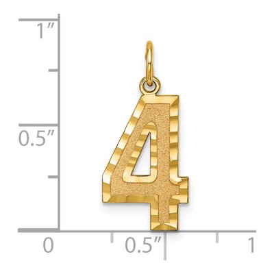 14K Yellow Gold Number 4 Charm – view 5
