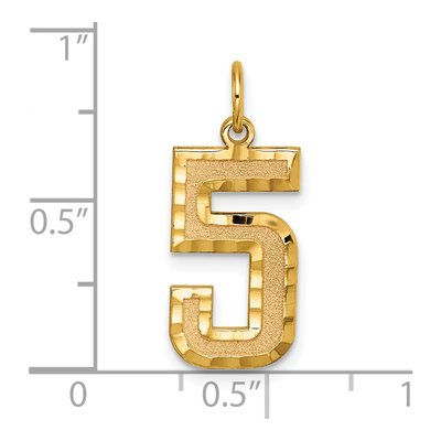14K Yellow Gold Number 5 Charm – view 5