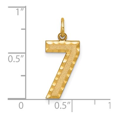 14K Yellow Gold Number 7 Charm – view 5