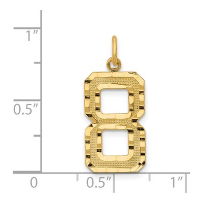 14K Yellow Gold Large Number 8 Charm – view 5