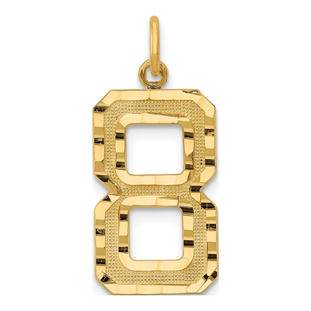 14K Yellow Gold Large Number 8 Charm