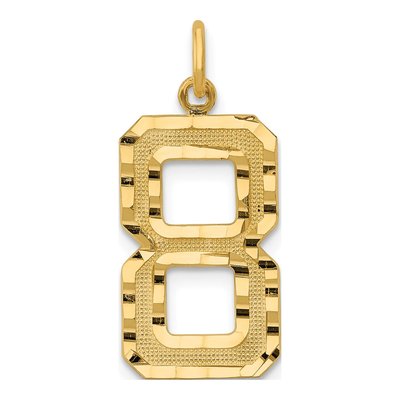 14K Yellow Gold Large Number 8 Charm
