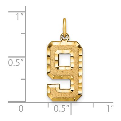 14K Yellow Gold Number 9 Charm – view 5