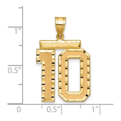 14K Yellow Gold Large Number 10 Pendant – view 3