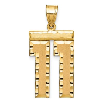 14K Yellow Gold Number 11 Charm